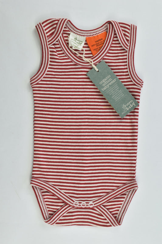 NEW Nature Baby Size 0-3 months Organic Striped Bodysuit