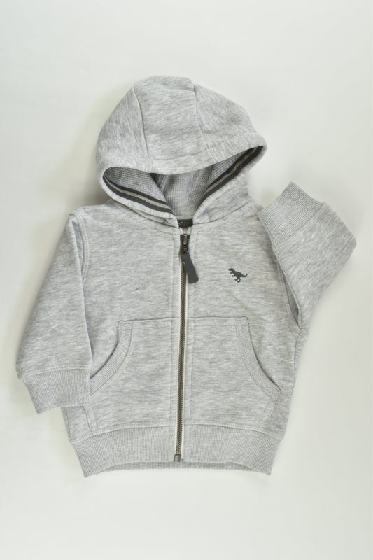 NEW Next Size 00 (3-6 months) Grey Zip Hooded Jumper