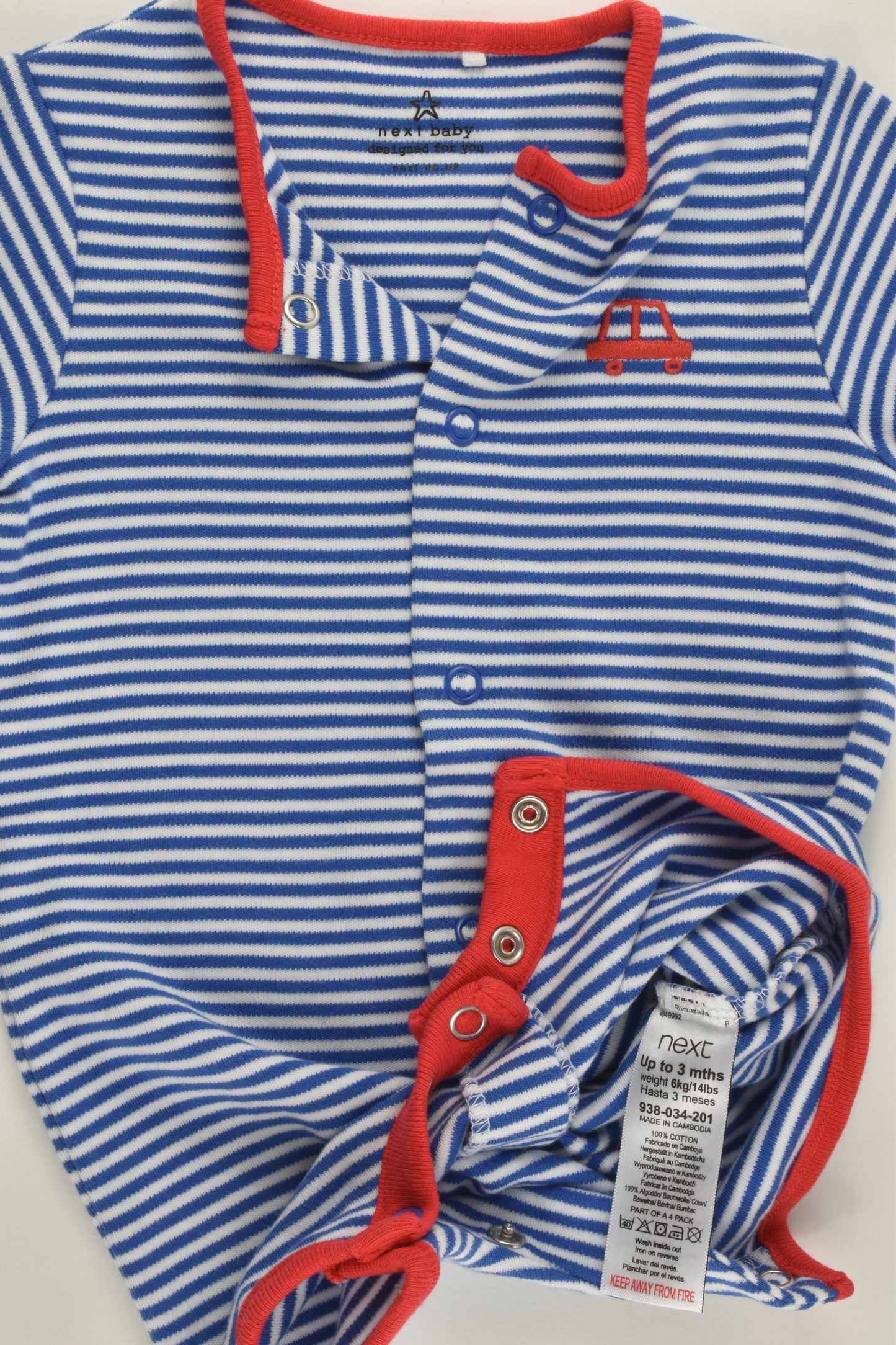 NEW Next Size 000 (Up to 3 months) Striped Short Romper