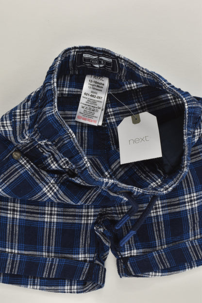 NEW Next Size 1 (12-18 months, 86 cm) Lightweight Linen/Cotton Checked Shorts