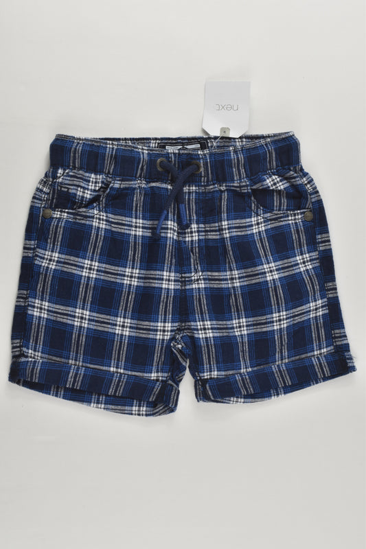 NEW Next Size 1 (12-18 months, 86 cm) Lightweight Linen/Cotton Checked Shorts