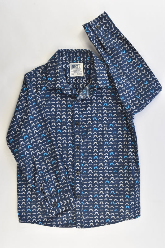 NEW Next Size 3-4 Mustaches Collared Shirt