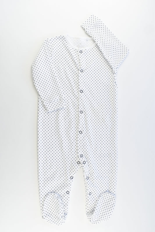 NEW Next (UK) Size 0-1 (9-12 months) Stars Footed Romper