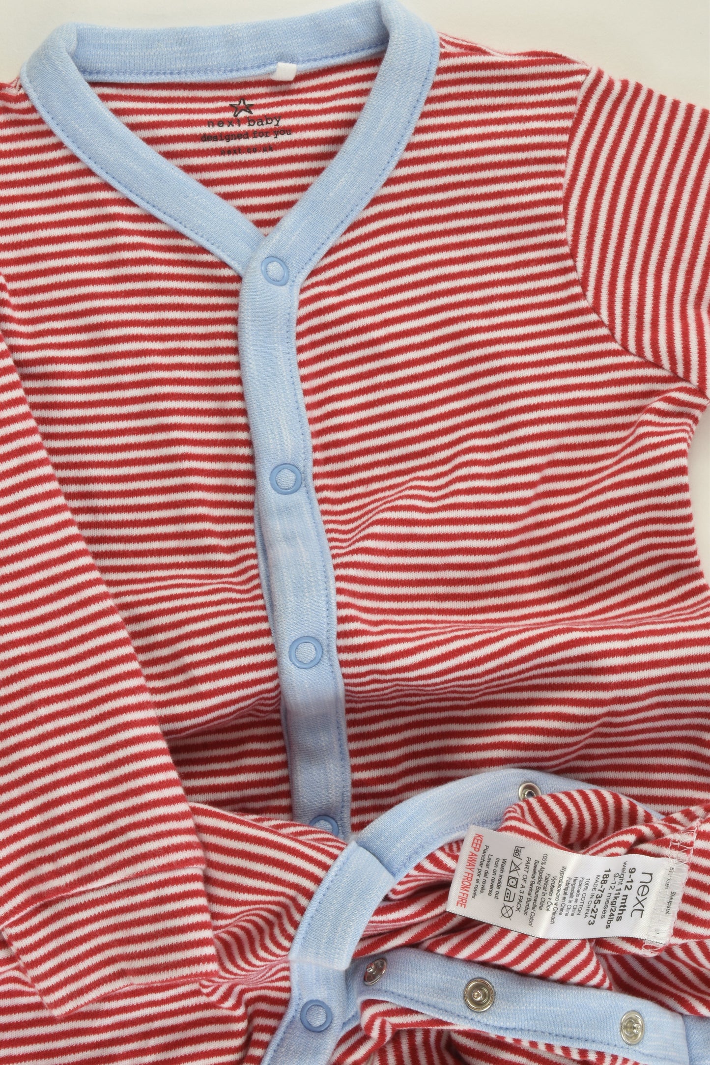 NEW Next (UK) Size 0 (9-12 months) Striped Footed Romper