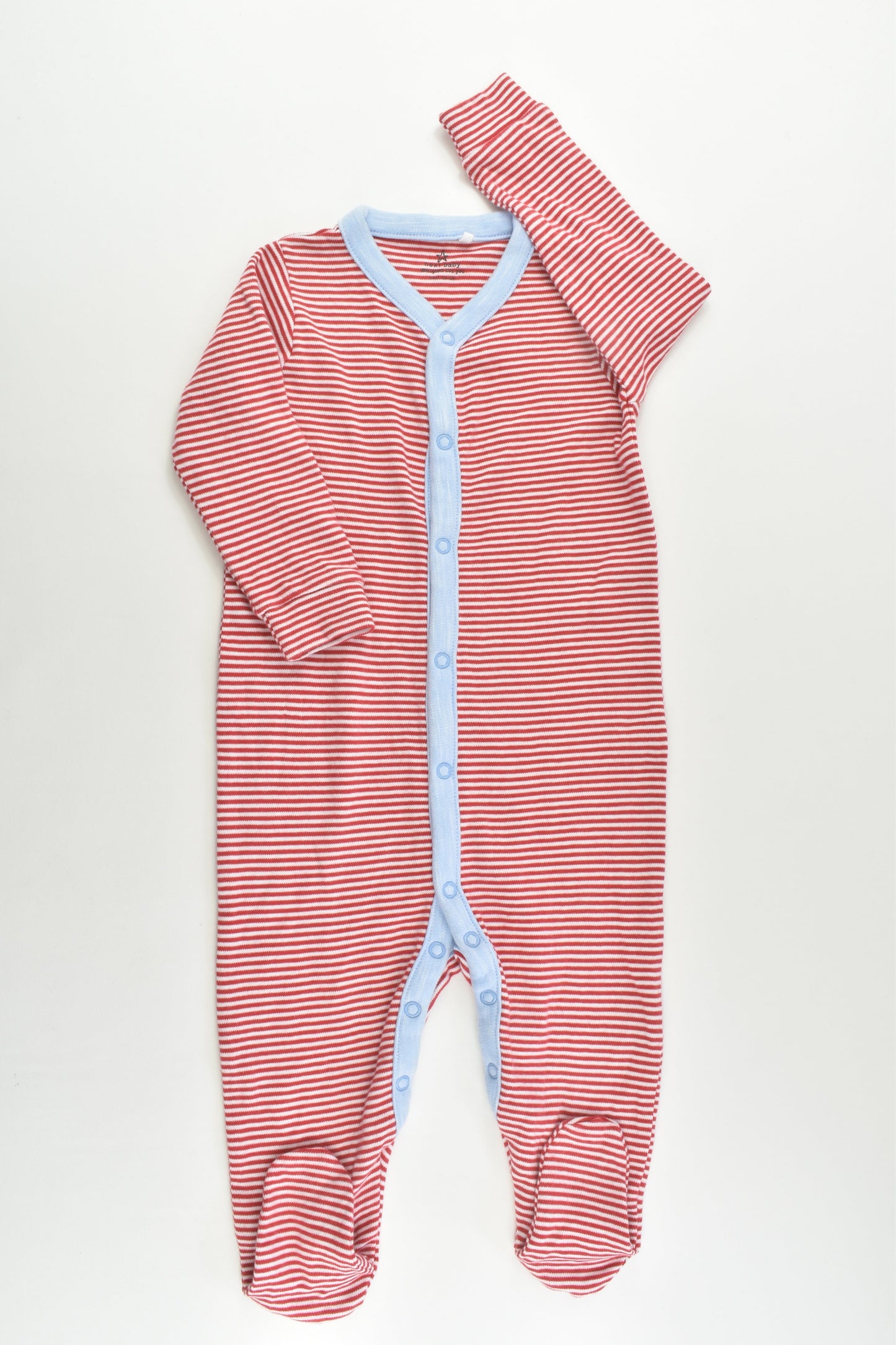NEW Next (UK) Size 0 (9-12 months) Striped Footed Romper