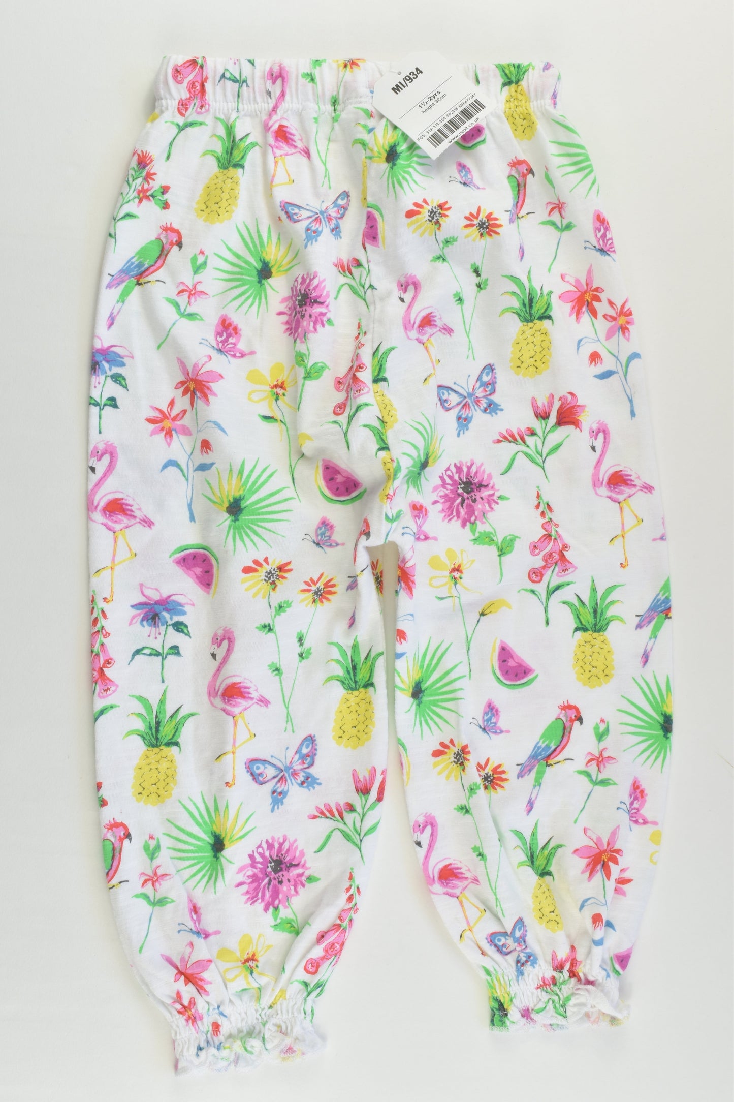 NEW Next (UK) Size 2 (18-24 months, 92 cm) Lightweight Tropical Print Pants