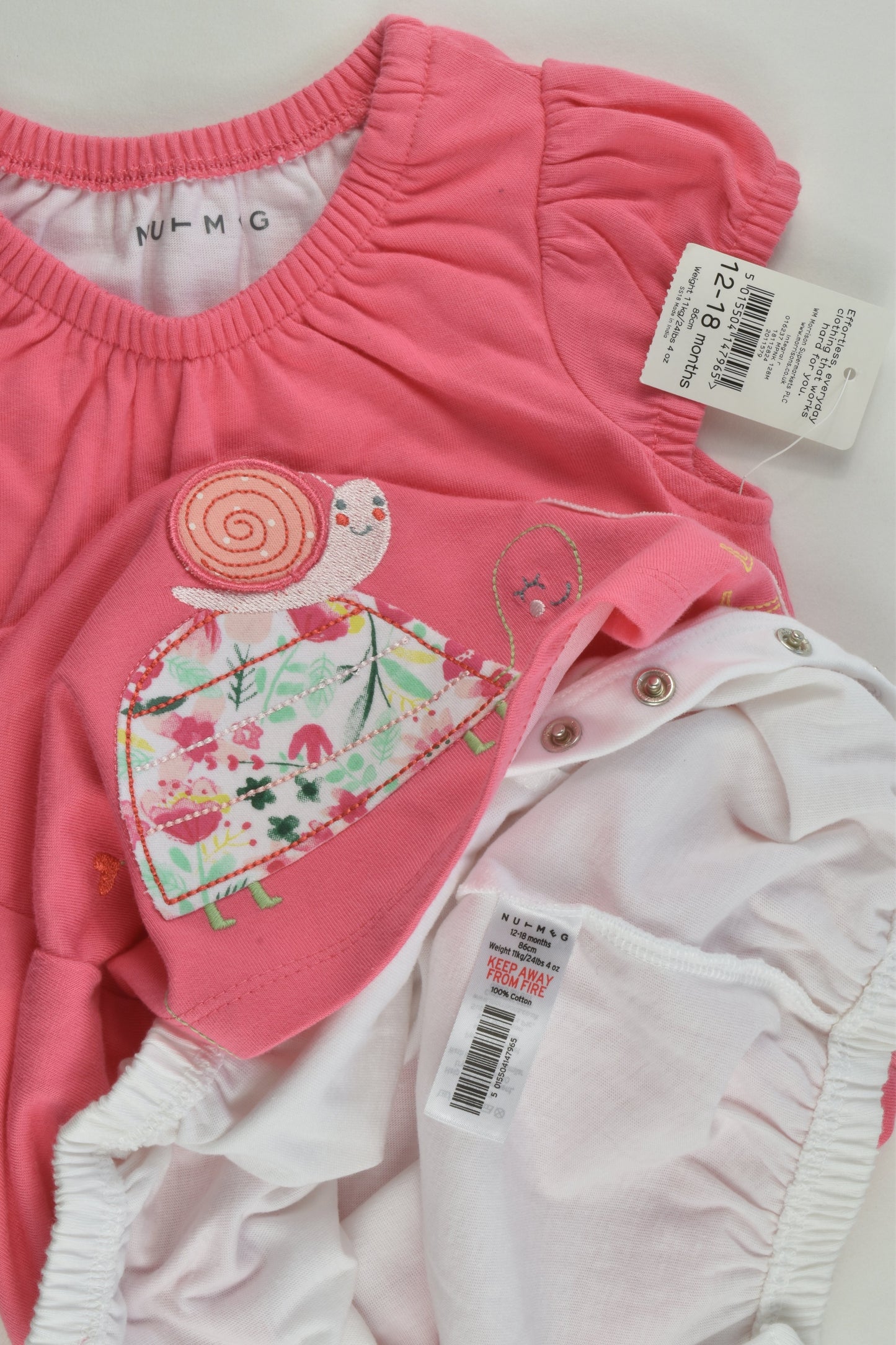 NEW Nutmeg Size 1 (12-18 months, 86 cm) Animals and Flowers Outfit