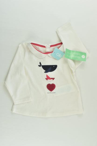 NEW Obaïbi Size 0 (12 months, 74 cm) 'Love The Ocean' Top
