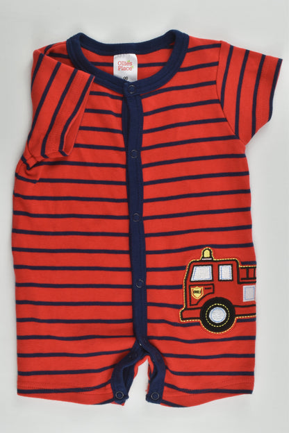 NEW Ollie's Place Size 00 (3-6 months) Fire Engine Short Romper