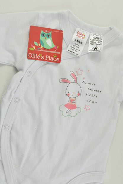 NEW Ollie's Place Size 000 (0-3 months) Bunny Bodysuit