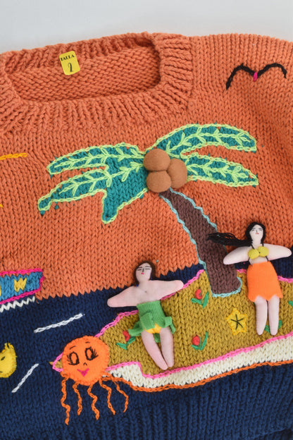 NEW Peruvian Handmade Size 2 Thick Cotton Jumper