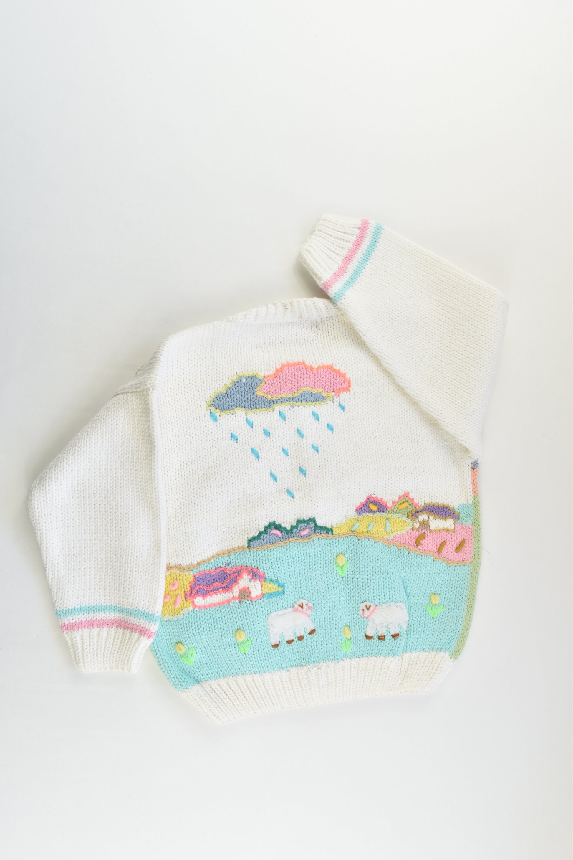 NEW Peruvian Handmade Size 2 Thick Cotton Jumper with Buttons