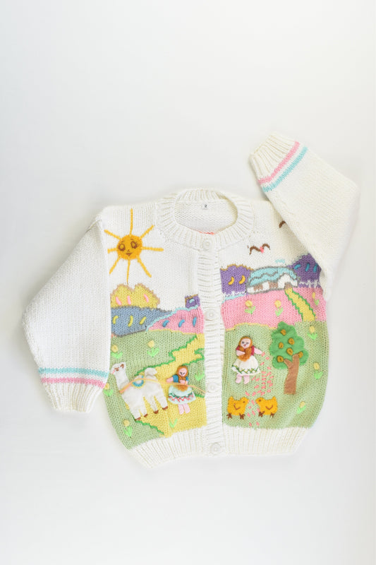 NEW Peruvian Handmade Size 2 Thick Cotton Jumper with Buttons