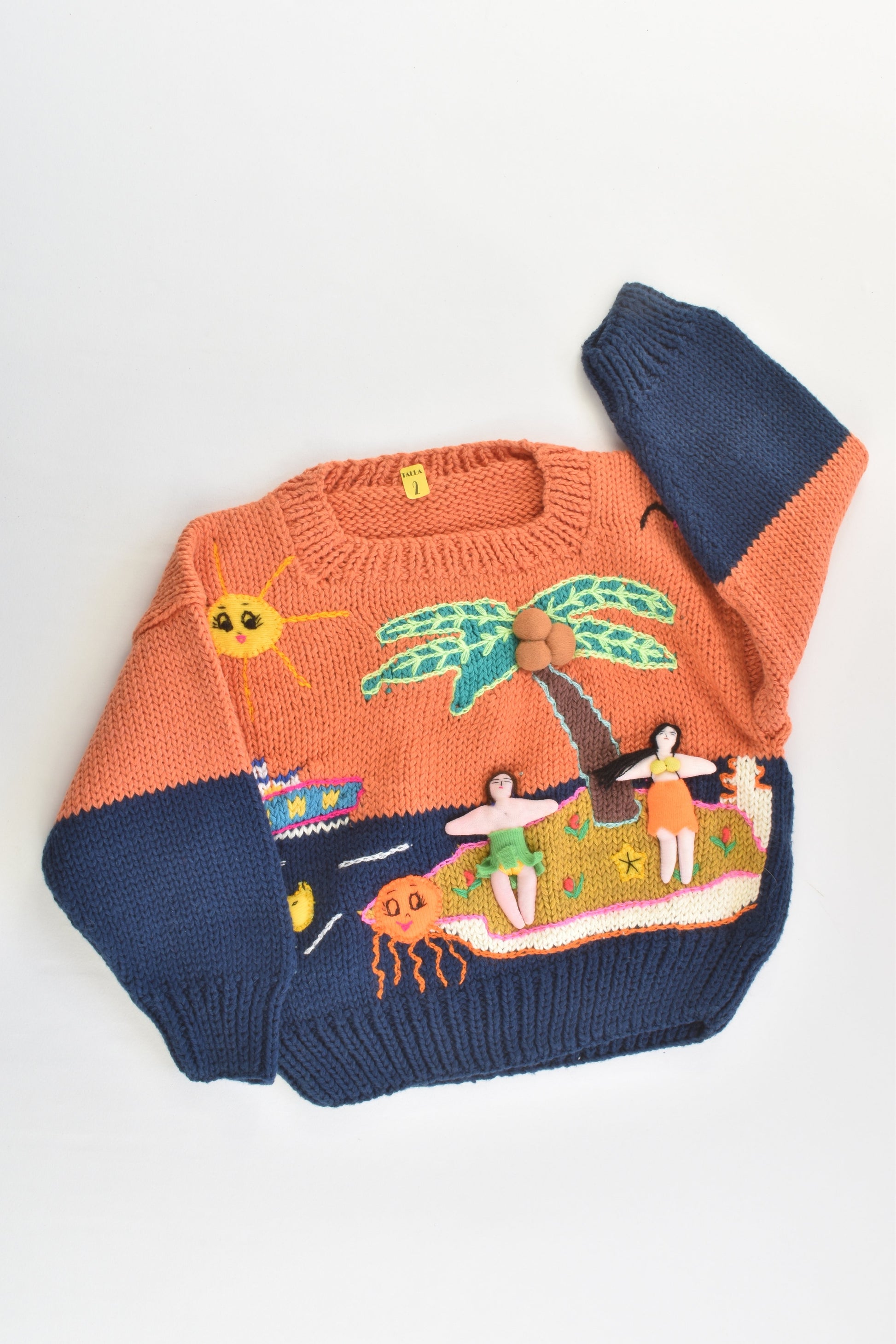 NEW Peruvian Handmade Size 2 Thick Cotton Jumper