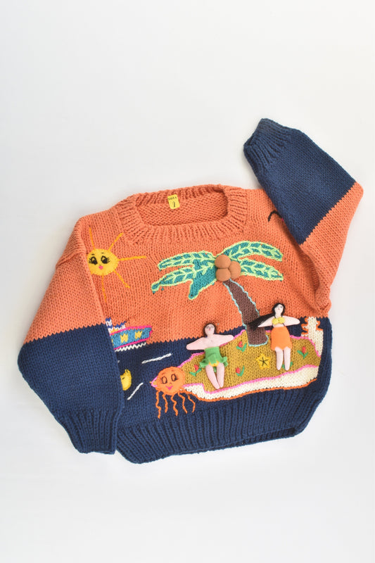 NEW Peruvian Handmade Size 2 Thick Cotton Jumper