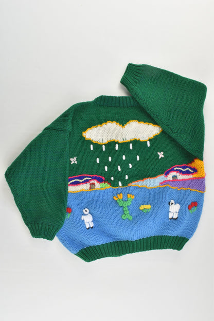 NEW Peruvian Handmade Size 2 Wool Jumper with Buttons