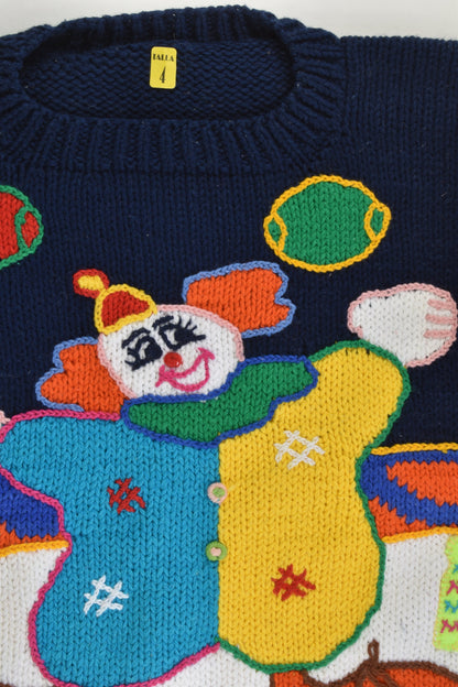 NEW Peruvian Handmade Size 4 Thick Clown Cotton Jumper