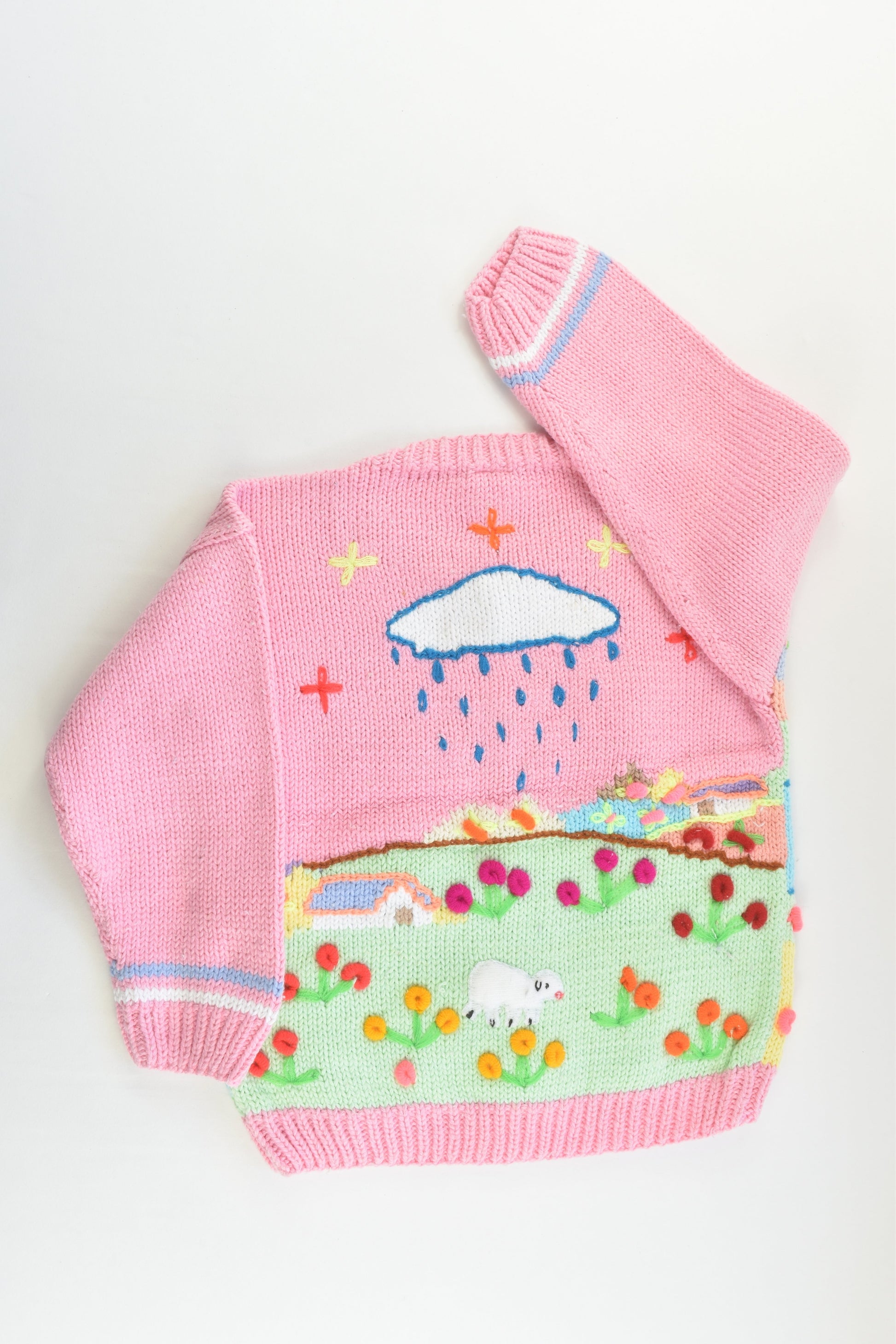 NEW Peruvian Handmade Size 4 Thick Cotton Jumper with Buttons