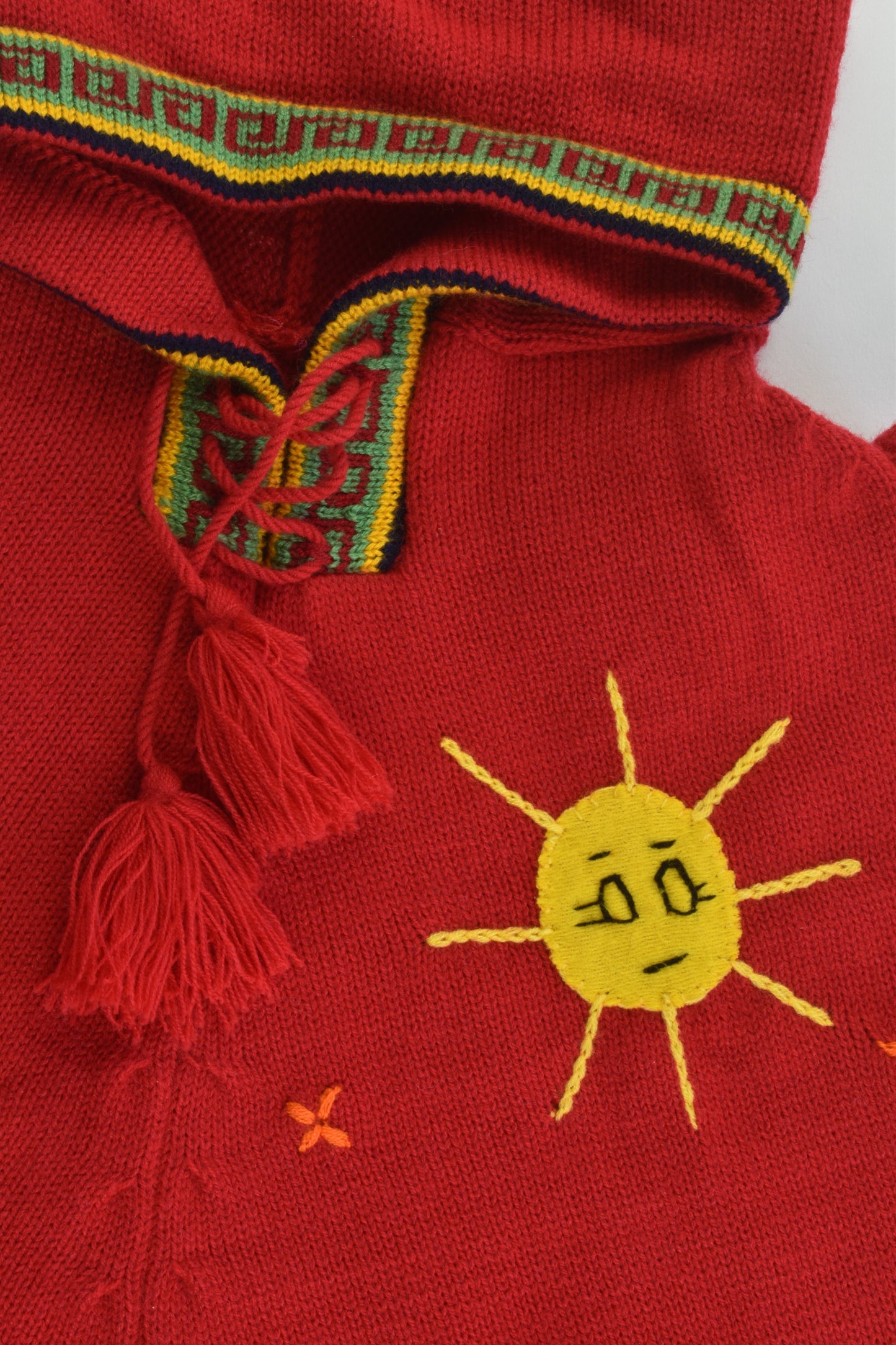 NEW Peruvian Handmade Size 6-8 Wool Poncho