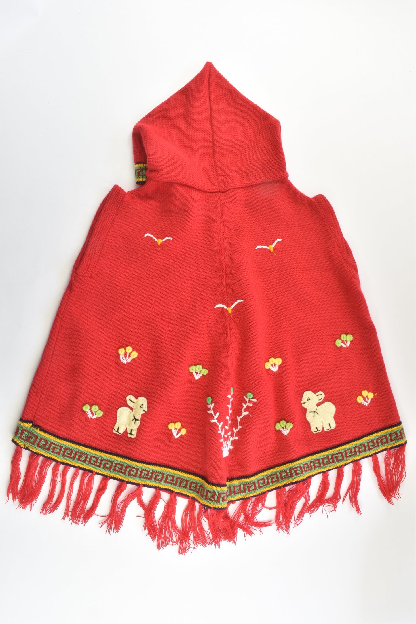 NEW Peruvian Handmade Size 6-8 Wool Poncho