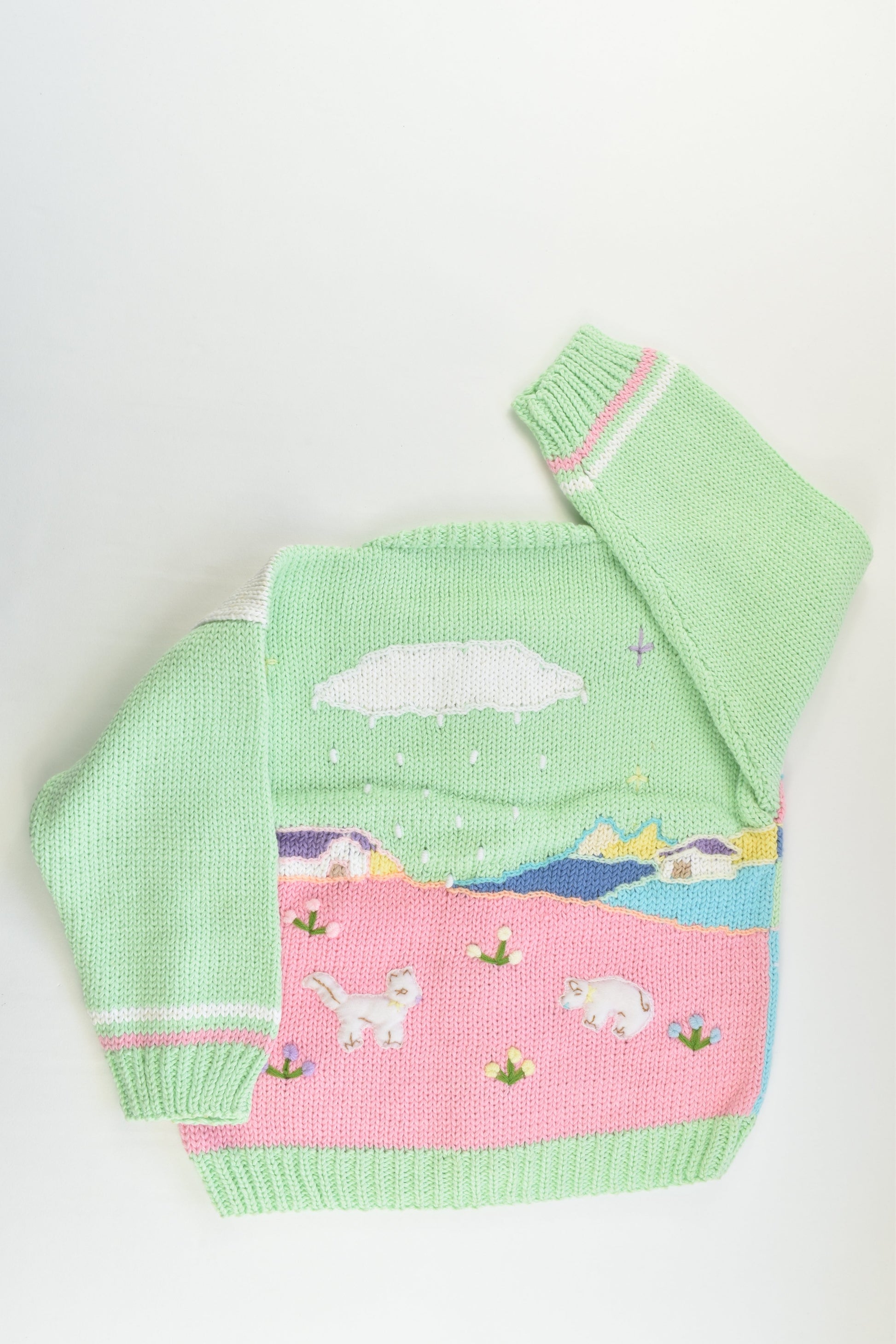 NEW Peruvian Handmade Size 6 Thick Cotton Jumper with Buttons