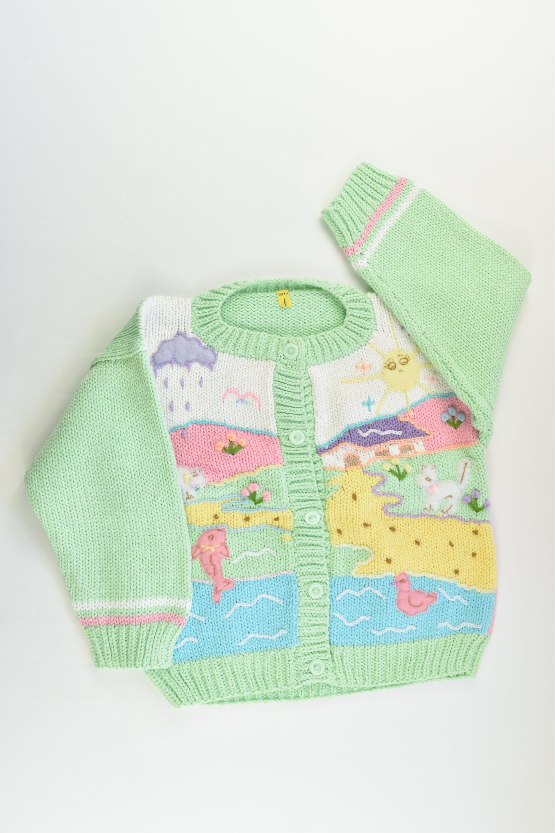 NEW Peruvian Handmade Size 6 Thick Cotton Jumper with Buttons