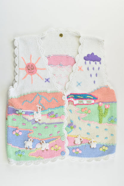 NEW Peruvian Handmade Size 6 Thick Cotton Vest with Buttons
