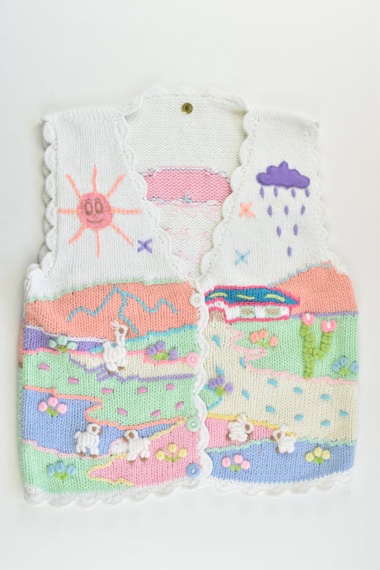NEW Peruvian Handmade Size 6 Thick Cotton Vest with Buttons