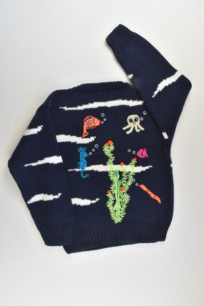 NEW Peruvian Handmade Size 6 Thick Fish Cotton Jumper