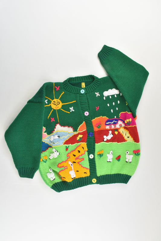 NEW Peruvian Handmade Size 6 Wool Jumper with Buttons