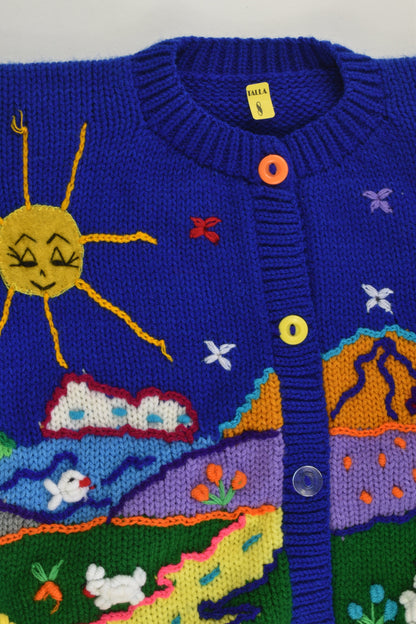 NEW Peruvian Handmade Size 8 Wool Jumper with Buttons