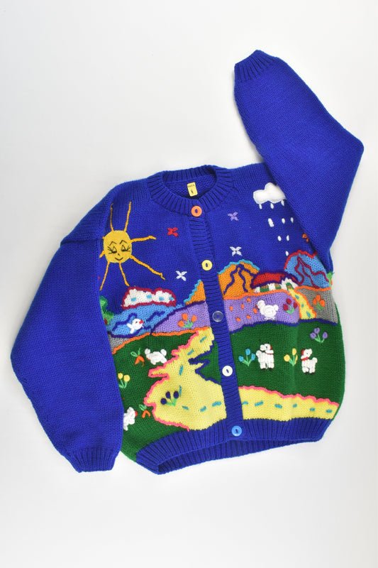 NEW Peruvian Handmade Size 8 Wool Jumper with Buttons