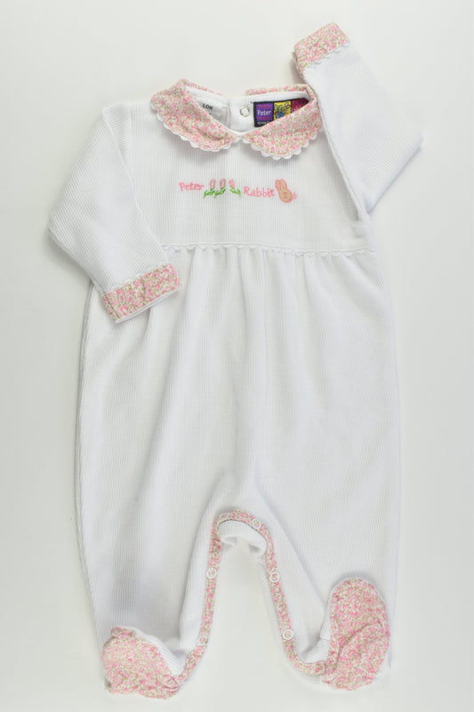 NEW Peter Rabbit By Barrymores Size 00 (6 months, 68 cm) Footed Ribbed Romper