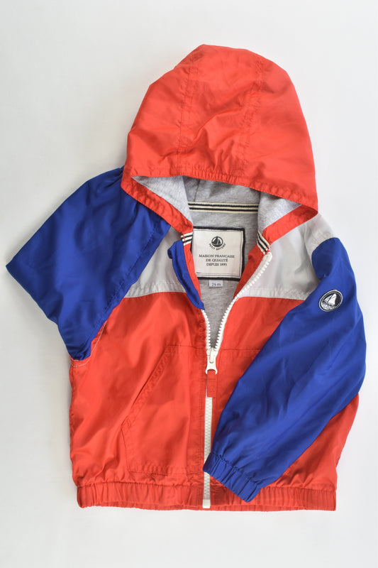 NEW Petit Bateau (France) Size 1 Lined Hooded Rain Jacket