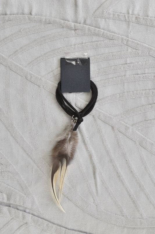 NEW Pinch and Spoon Feather and Bell Necklace Black