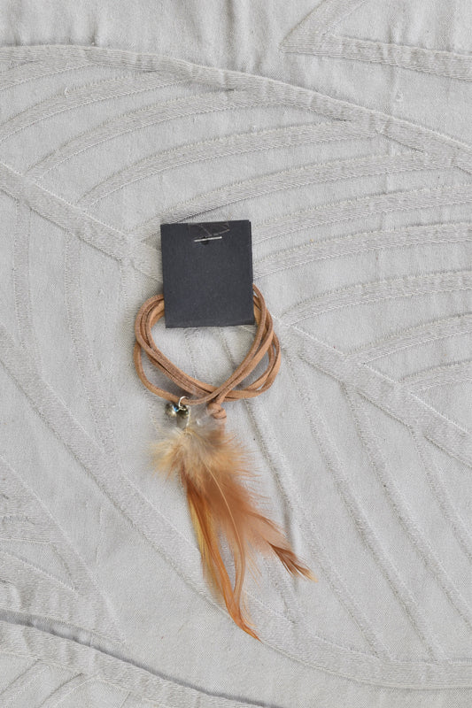 NEW Pinch and Spoon Feather and Bell Necklace Caramel