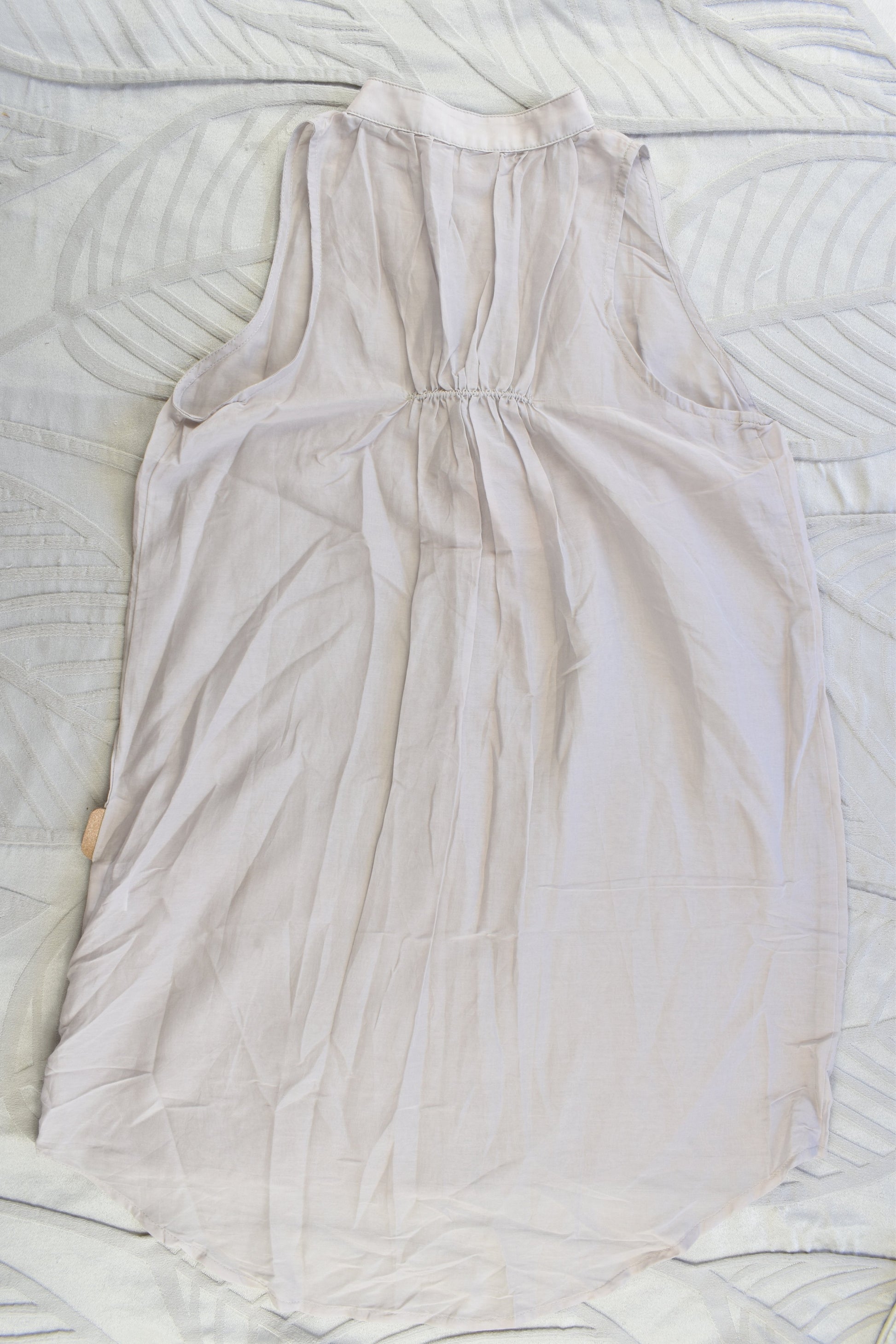 NEW Pinch and Spoon Four Button Silk/Cotton Dress Grey