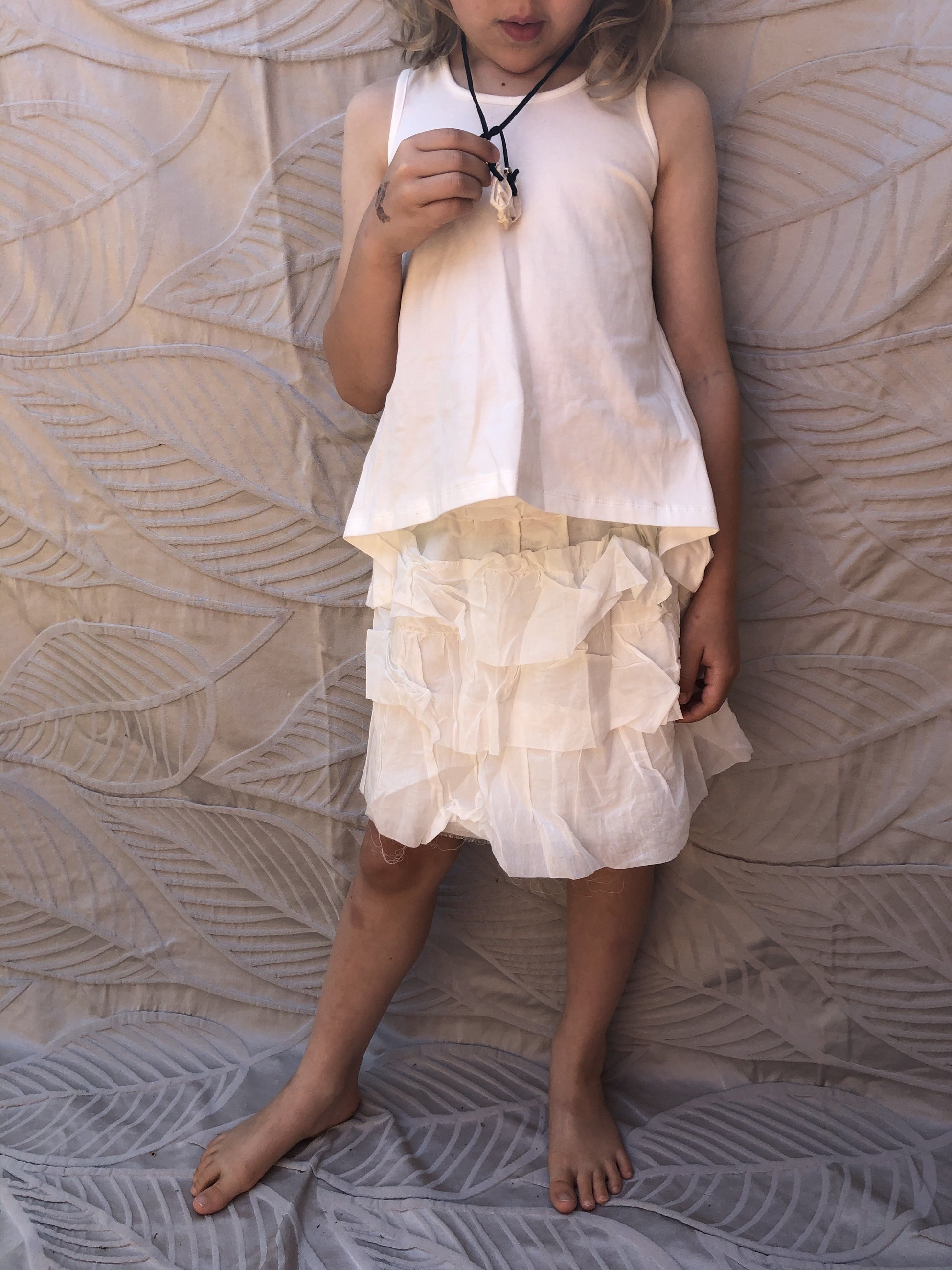 New Pinch and Spoon Silk/Cotton Ra-Ra Skirt Nude