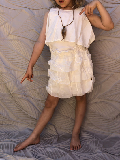 New Pinch and Spoon Silk/Cotton Ra-Ra Skirt Nude