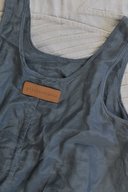 NEW Pinch and Spoon Size 6 Silk/Cotton Ra-Ra Back Dress Charcoal