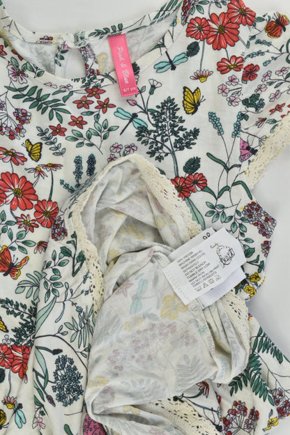 NEW Pink & Blue Size 6/7 Flowers and Butterflies Dress