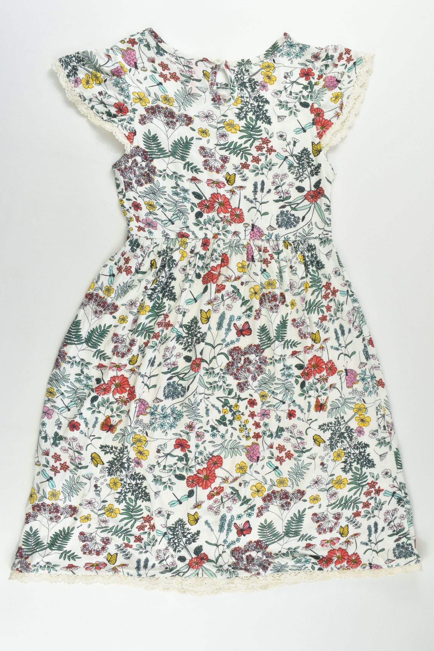NEW Pink & Blue Size 6/7 Flowers and Butterflies Dress