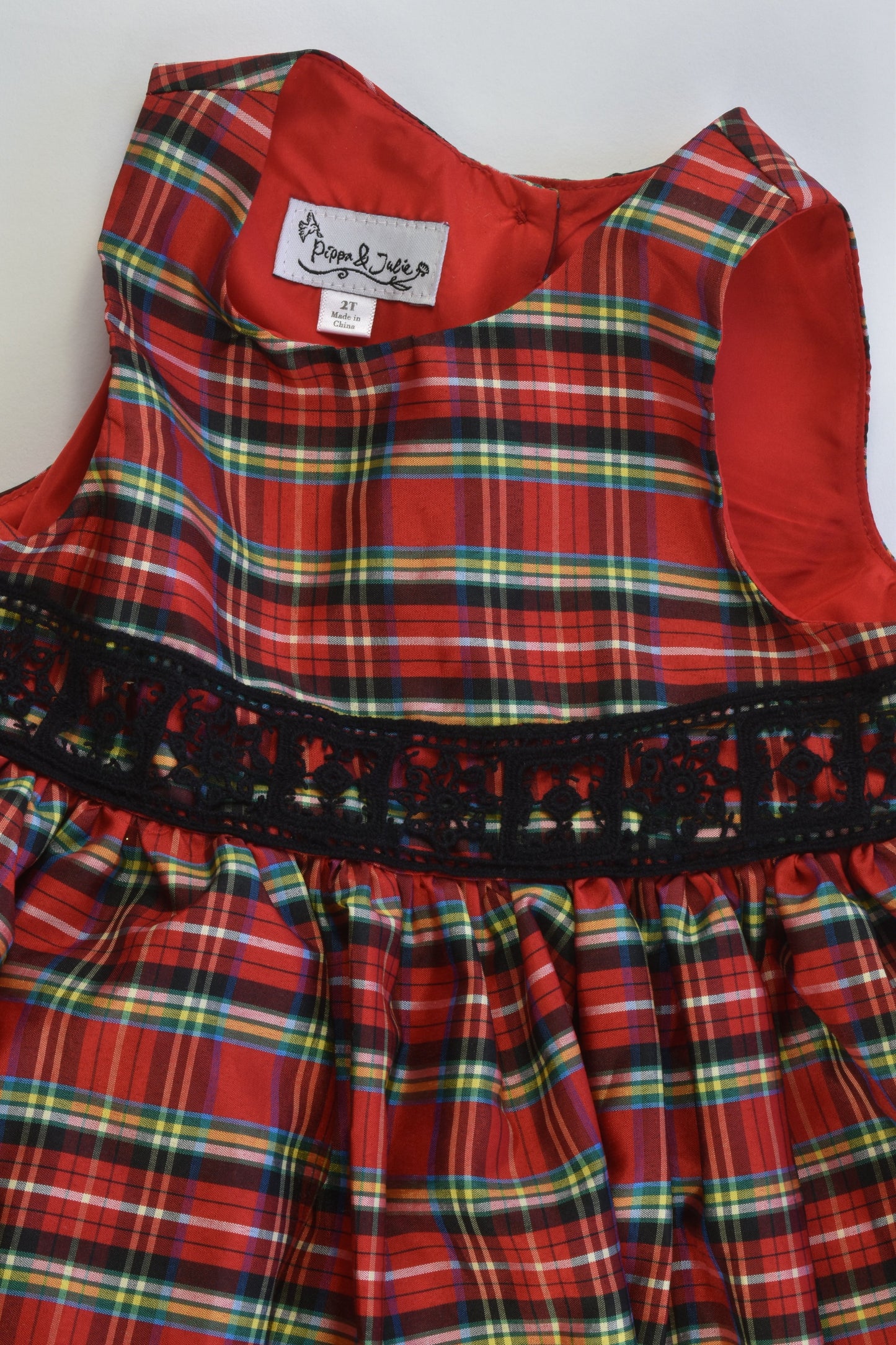 NEW Pippa & Julie (USA) Size 2 Checked Layered Dress and Velvety Cardigan