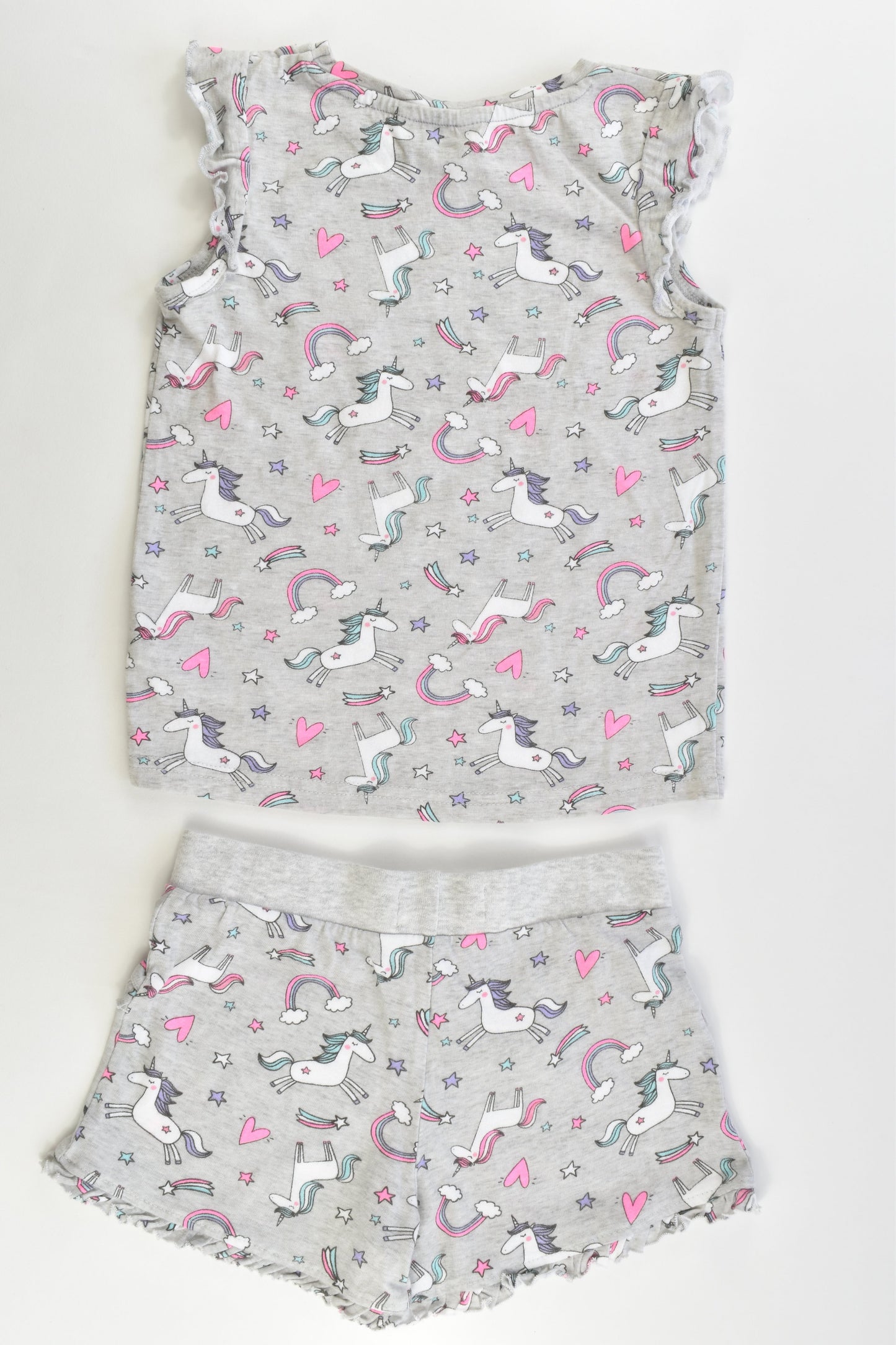NEW Primark Size 4-5 Unicorns and Rainbows Pj Set