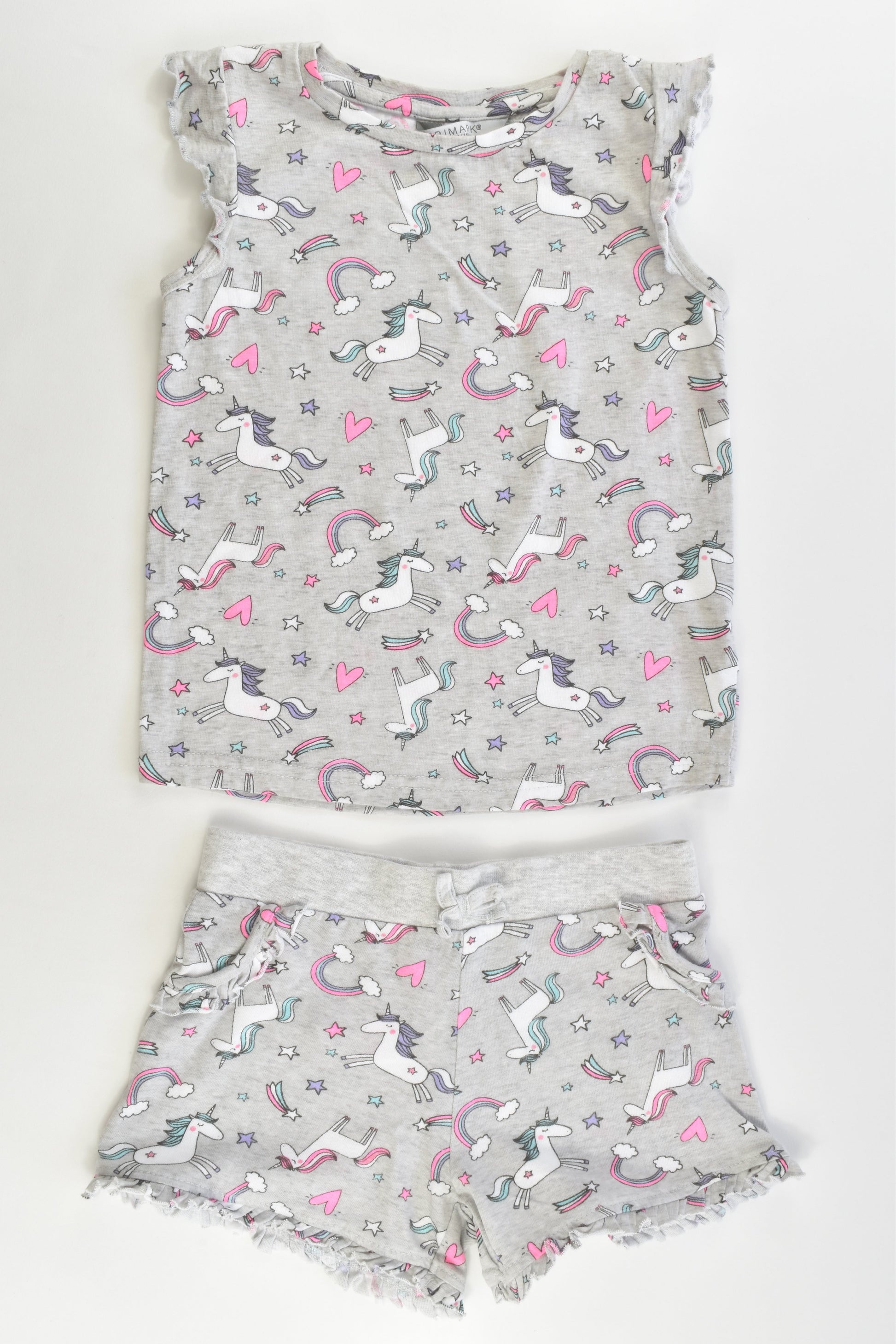 NEW Primark Size 4-5 Unicorns and Rainbows Pj Set