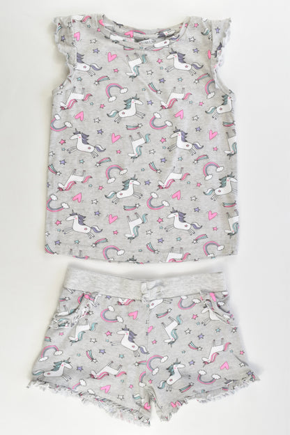 NEW Primark Size 4-5 Unicorns and Rainbows Pj Set