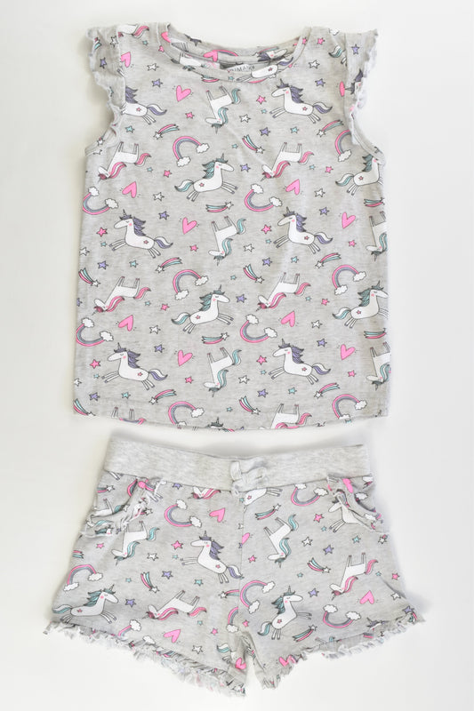 NEW Primark Size 4-5 Unicorns and Rainbows Pj Set