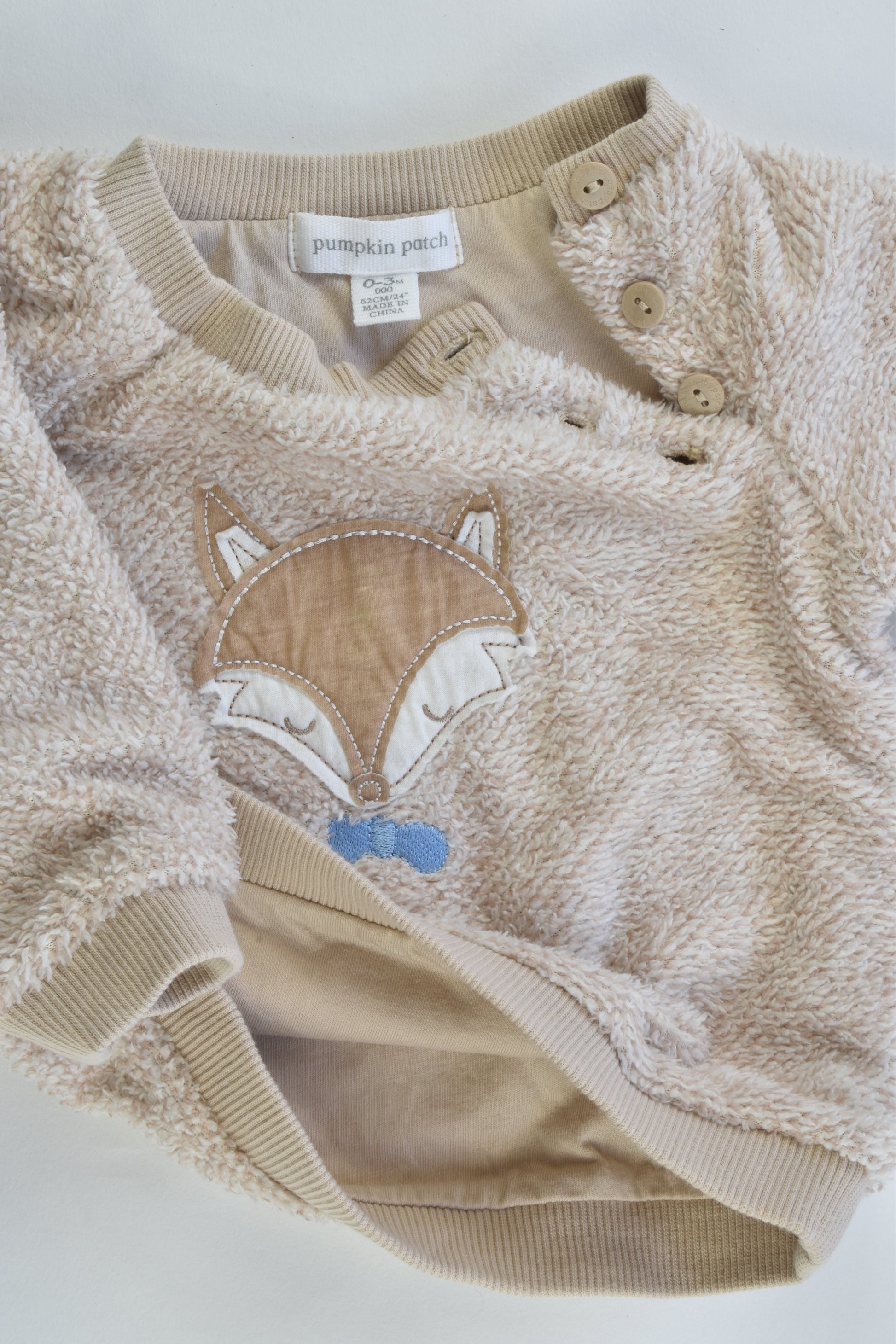 NEW Pumpkin Patch Size 0-3 months (000) Lined Fluffy Fox Jumper