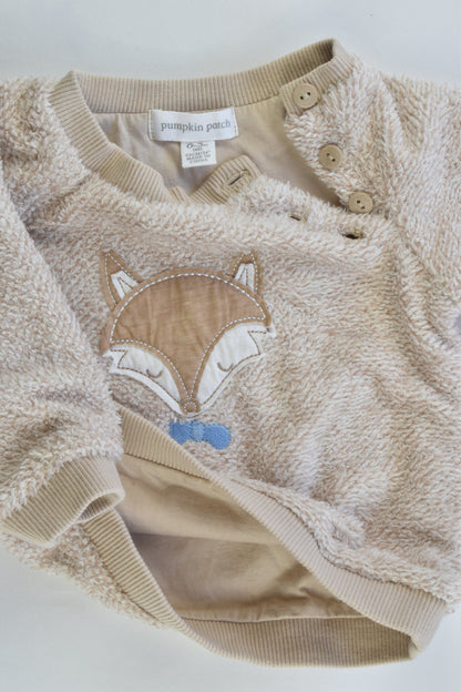NEW Pumpkin Patch Size 0-3 months (000) Lined Fluffy Fox Jumper