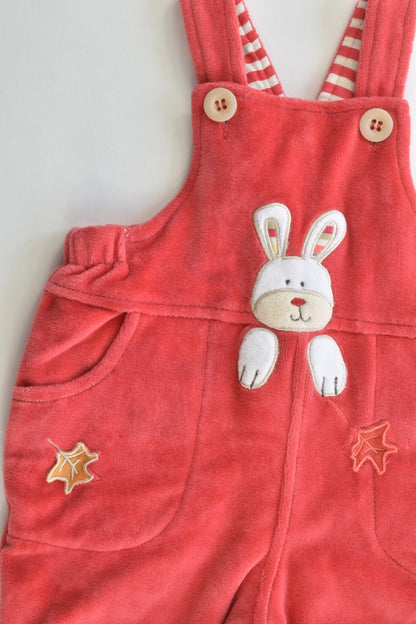 NEW Pumpkin Patch Size 0-3 months (Generous sizing) Vintage Lined Rabbit Velour Overalls